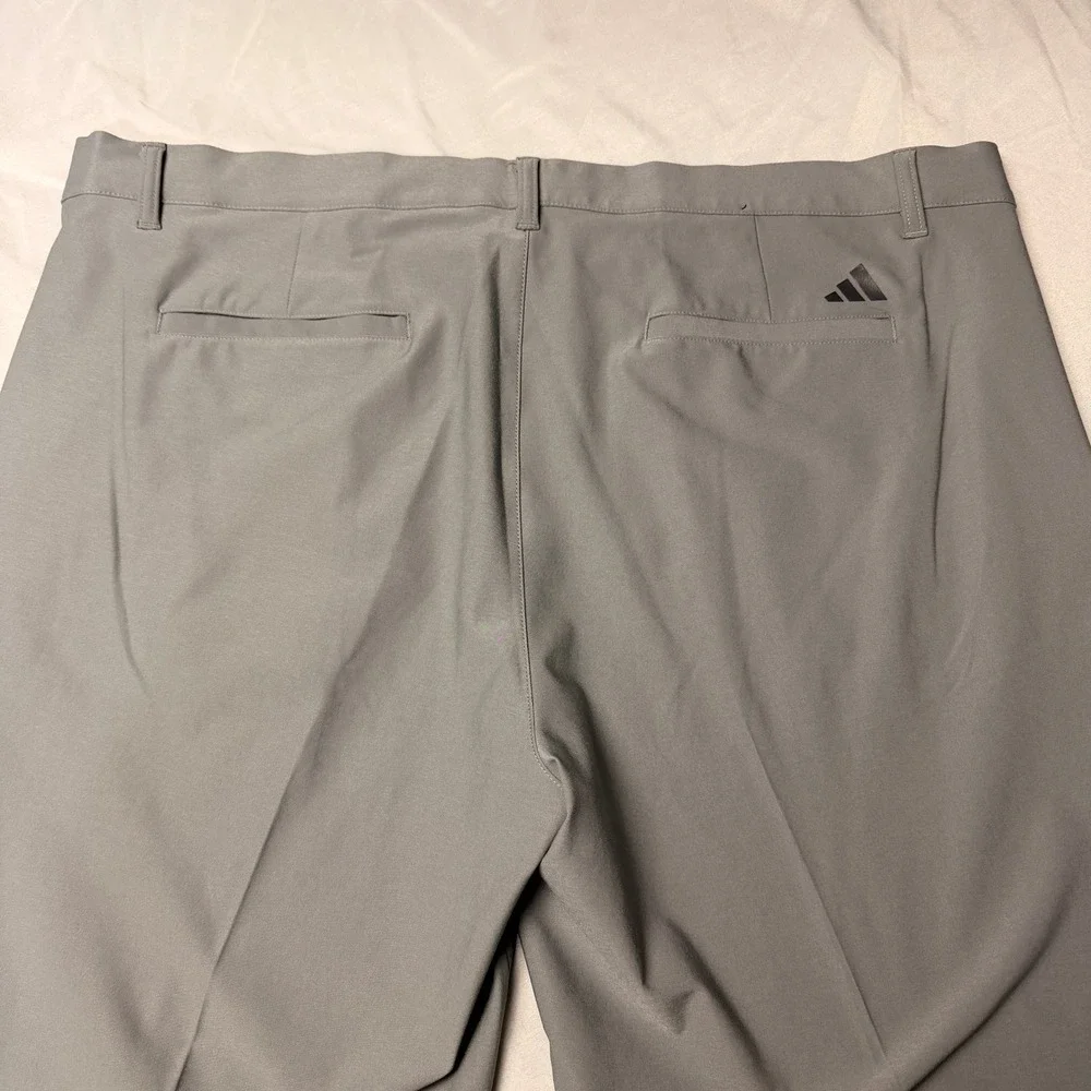 Adidas Golf Pants Mens 40x32 Gray Flat Front‎ Straight Fit Performance Stretch